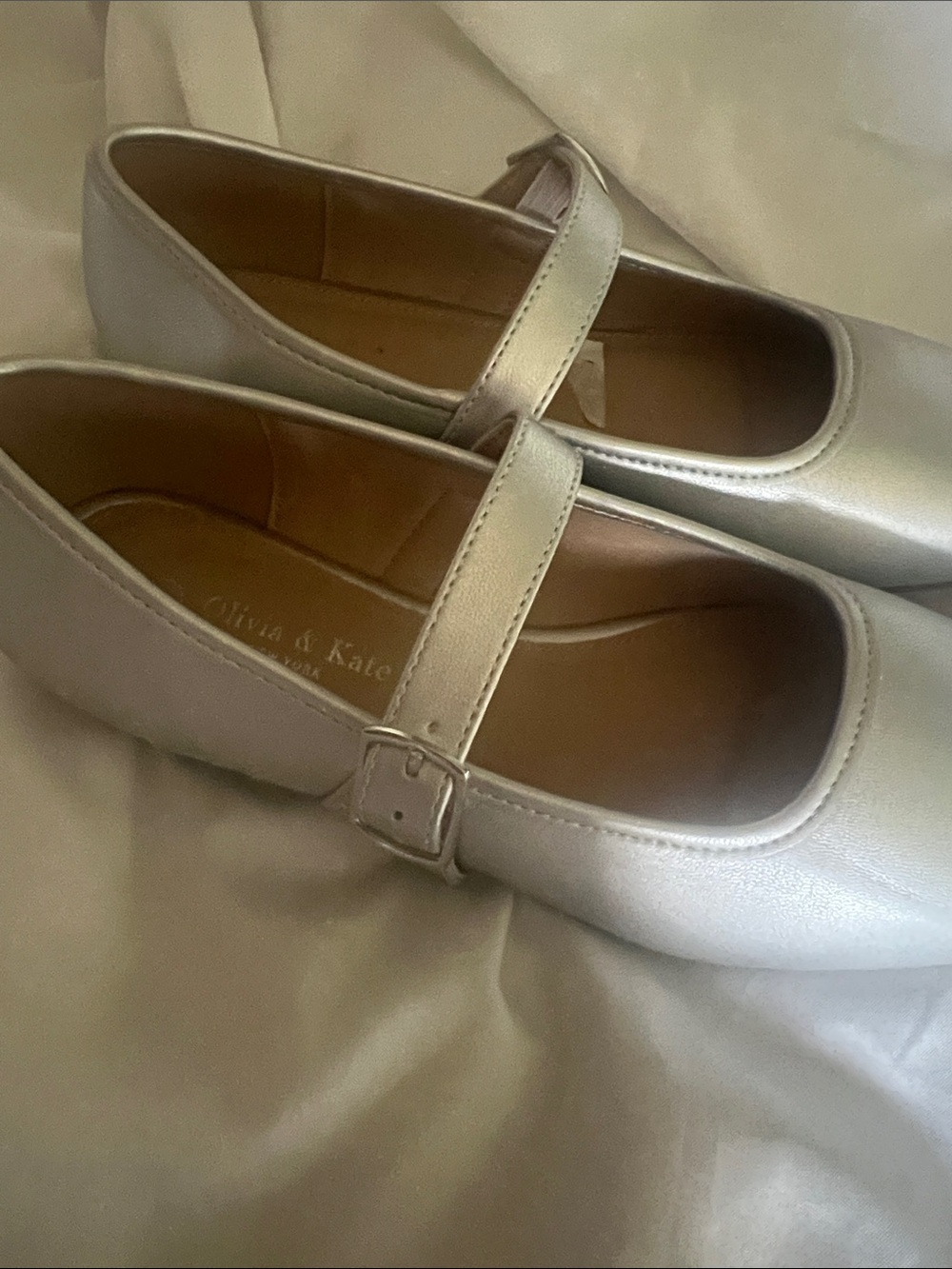 Olivia & Kate Silver Mary Jane Ballet Flats - Picture 3 of 5